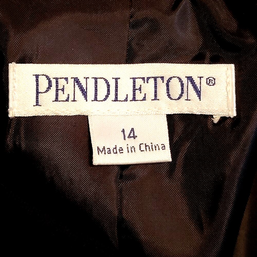 Pendleton Pant Suit Solid Black 1 Button Blazer A… - image 8